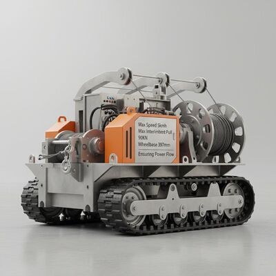 সর্বোচ্চ গতি 5 কিমি/ঘন্টা ট্রান্সমিশন লাইন সরঞ্জাম, সর্বোচ্চ বিরতিহীন টান 90KN এবং হুইলবেস 397mm সহ বিদ্যুৎ প্রবাহ নিশ্চিত করে