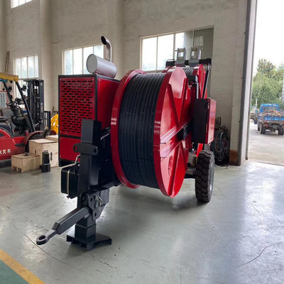 লাল রঙের টেকসই ডিজেল সর্বাধিক 2x40KN ওভারহাদ লাইন স্ট্রিংং সরঞ্জাম
